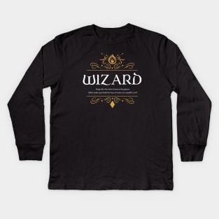 RPG Wizard Wizard Dungeons Crawler and Dragons Slayer Kids Long Sleeve T-Shirt